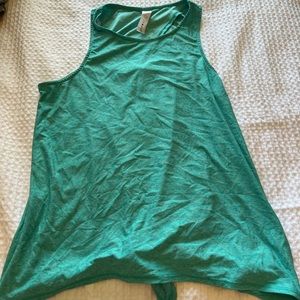 Teal tie back, athletic Tank Yogolicious